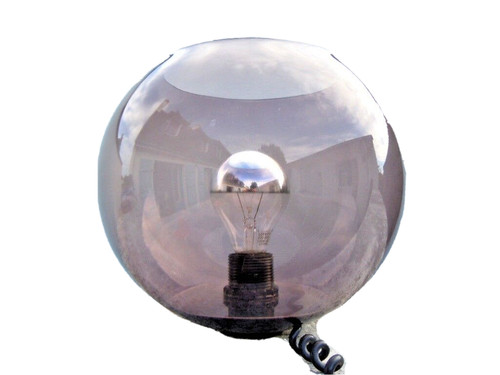 Lampe verre fumé métal